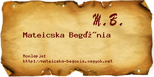 Mateicska Begónia névjegykártya